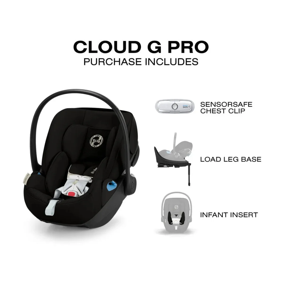 CYBEX Cloud G Pro Comfort Extend Infant Car Seat - Moon Black - Image 9