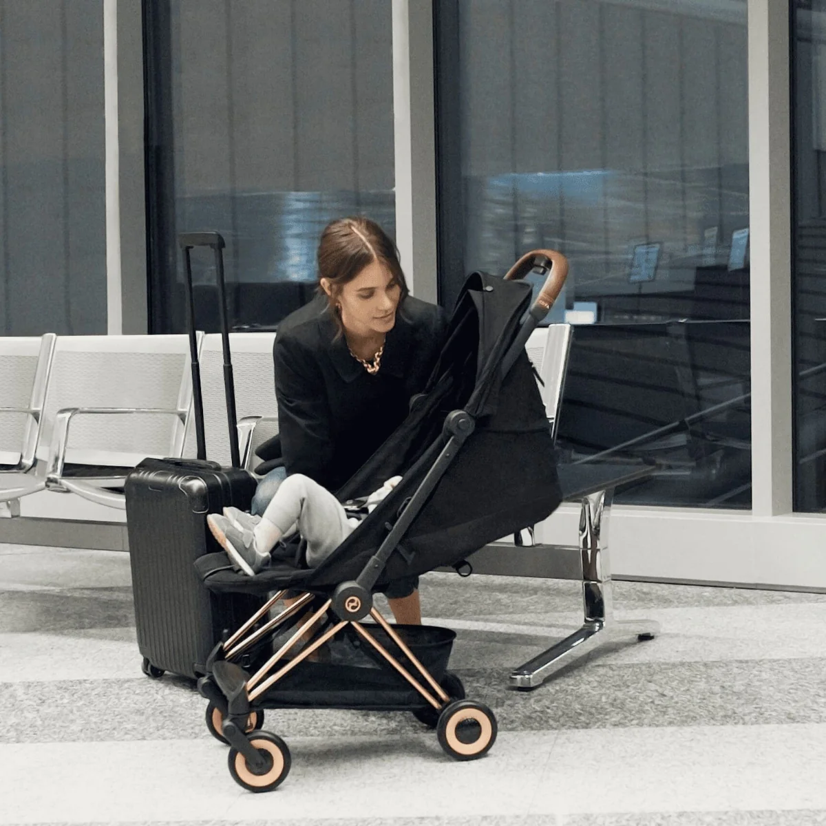 Cybex Coya Compact Stroller - Rose Gold / Off White - Image 2