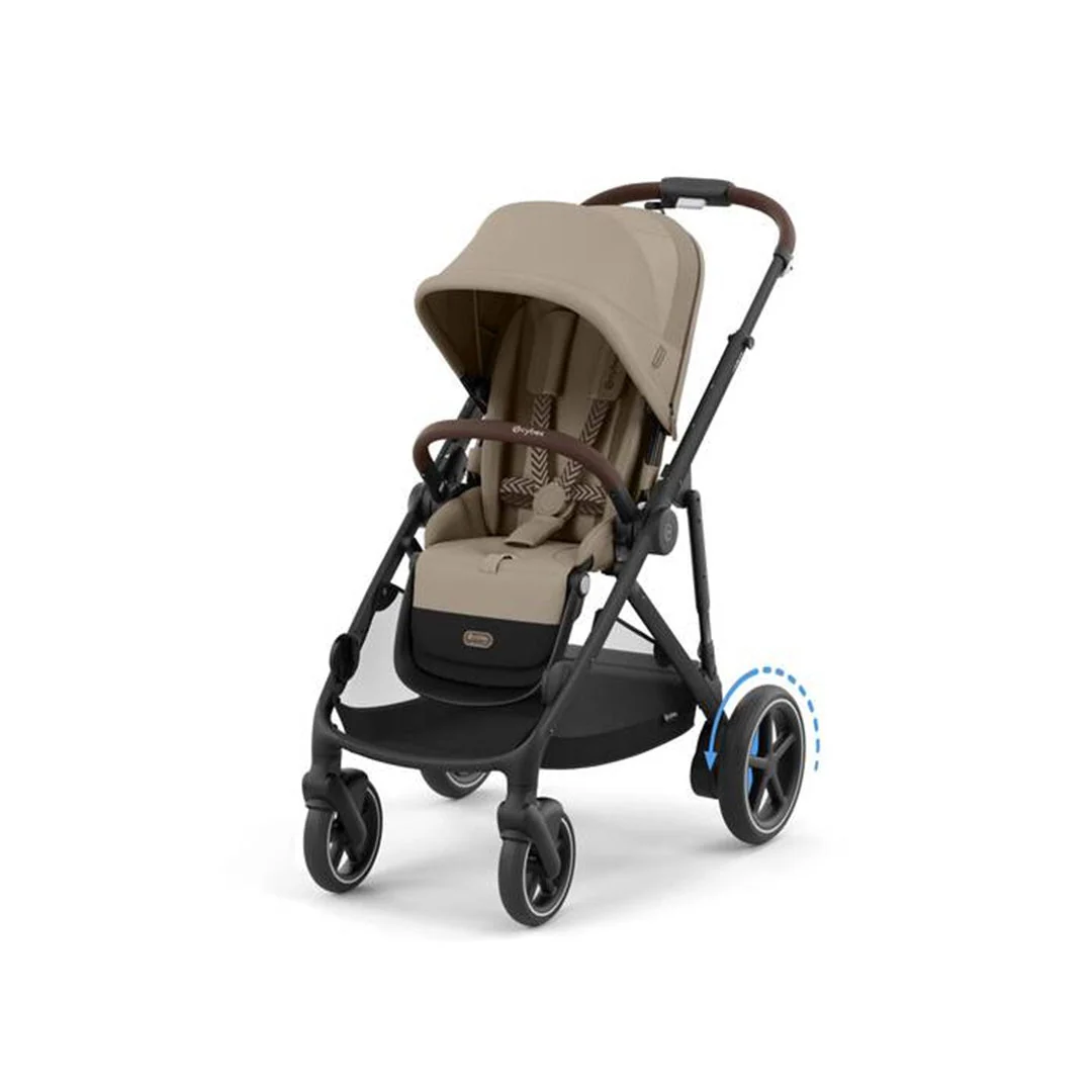 Cybex E - Gazelle S Stroller - Black Frame/ Almond Beige Seat - Image 3