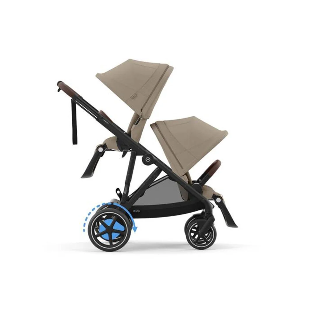 Cybex E - Gazelle S Stroller - Black Frame/ Almond Beige Seat - Image 5