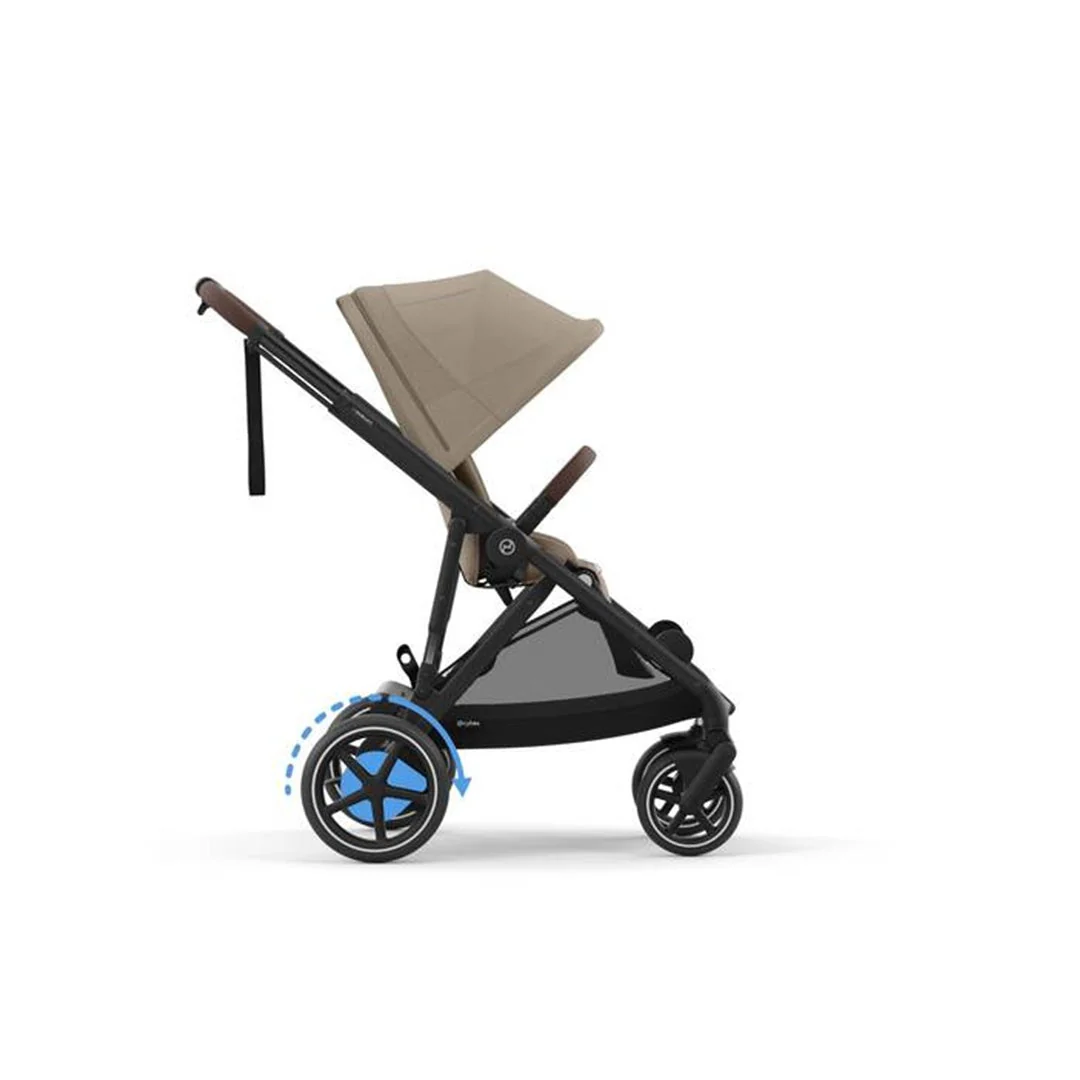 Cybex E - Gazelle S Stroller - Black Frame/ Almond Beige Seat - Image 6