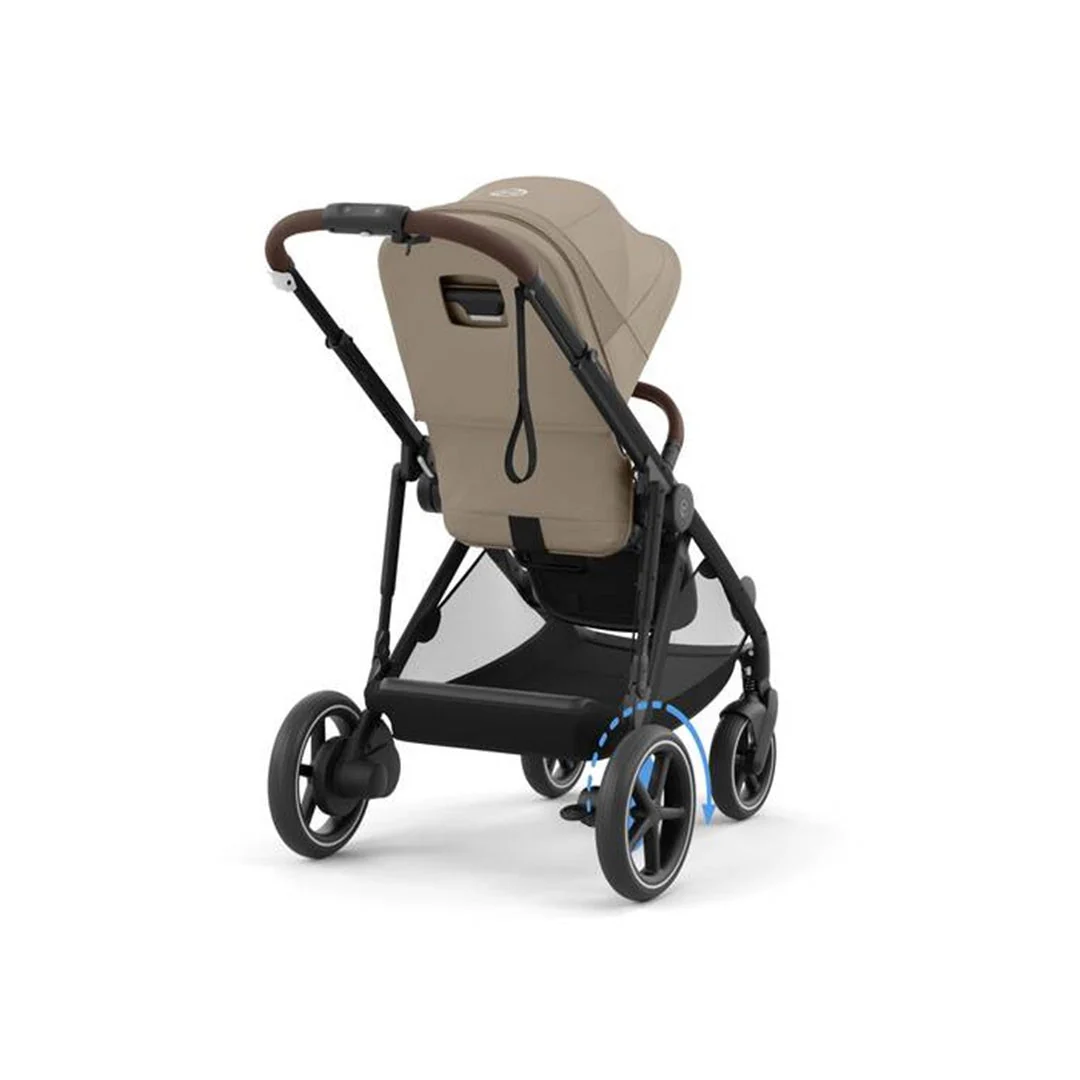 Cybex E - Gazelle S Stroller - Black Frame/ Almond Beige Seat - Image 7