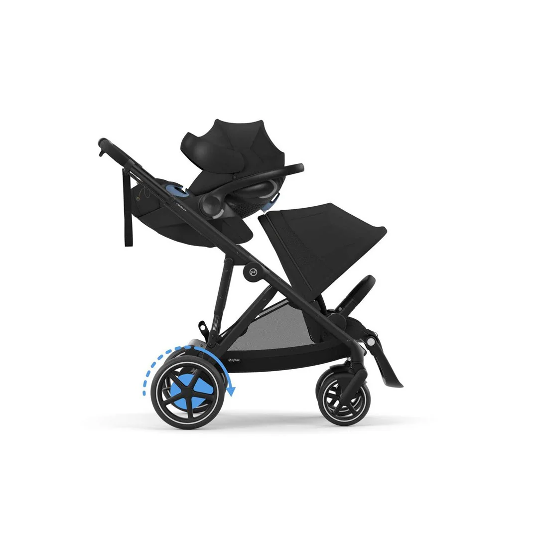 Cybex E - Gazelle S Stroller - Black Frame/ Moon Black Seat - Image 6