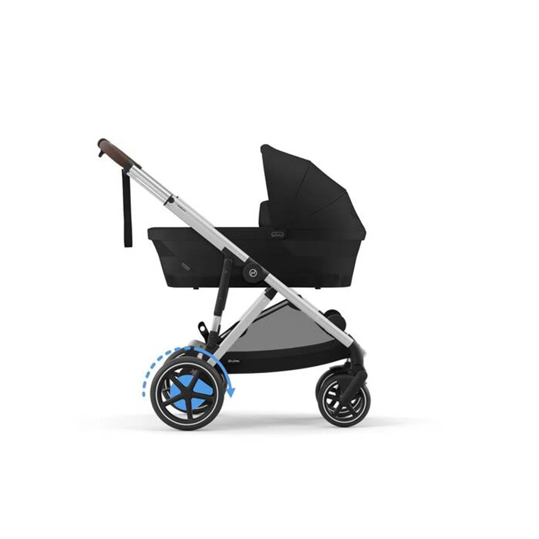 Cybex E - Gazelle S Stroller - Silver Frame/ Moon Black Seat - Image 3