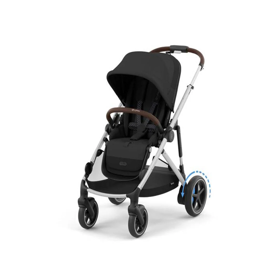 Cybex E - Gazelle S Stroller - Silver Frame/ Moon Black Seat - Image 4