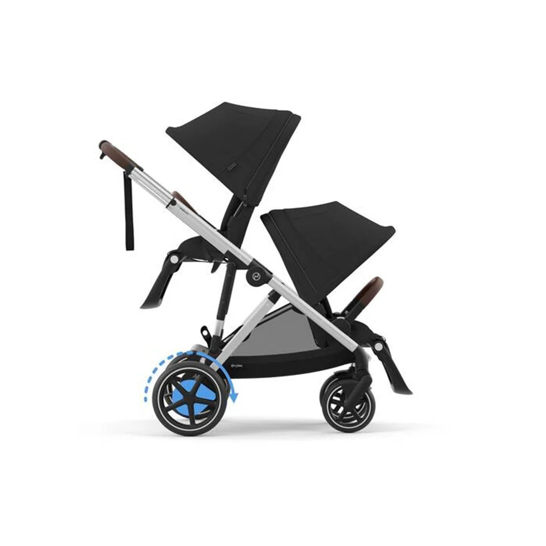 Cybex E - Gazelle S Stroller - Silver Frame/ Moon Black Seat - Image 6
