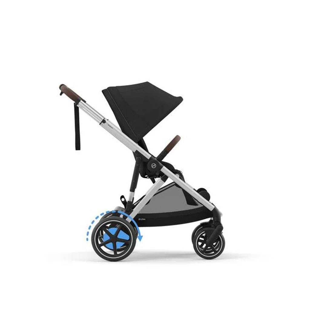Cybex E - Gazelle S Stroller - Silver Frame/ Moon Black Seat - Image 7