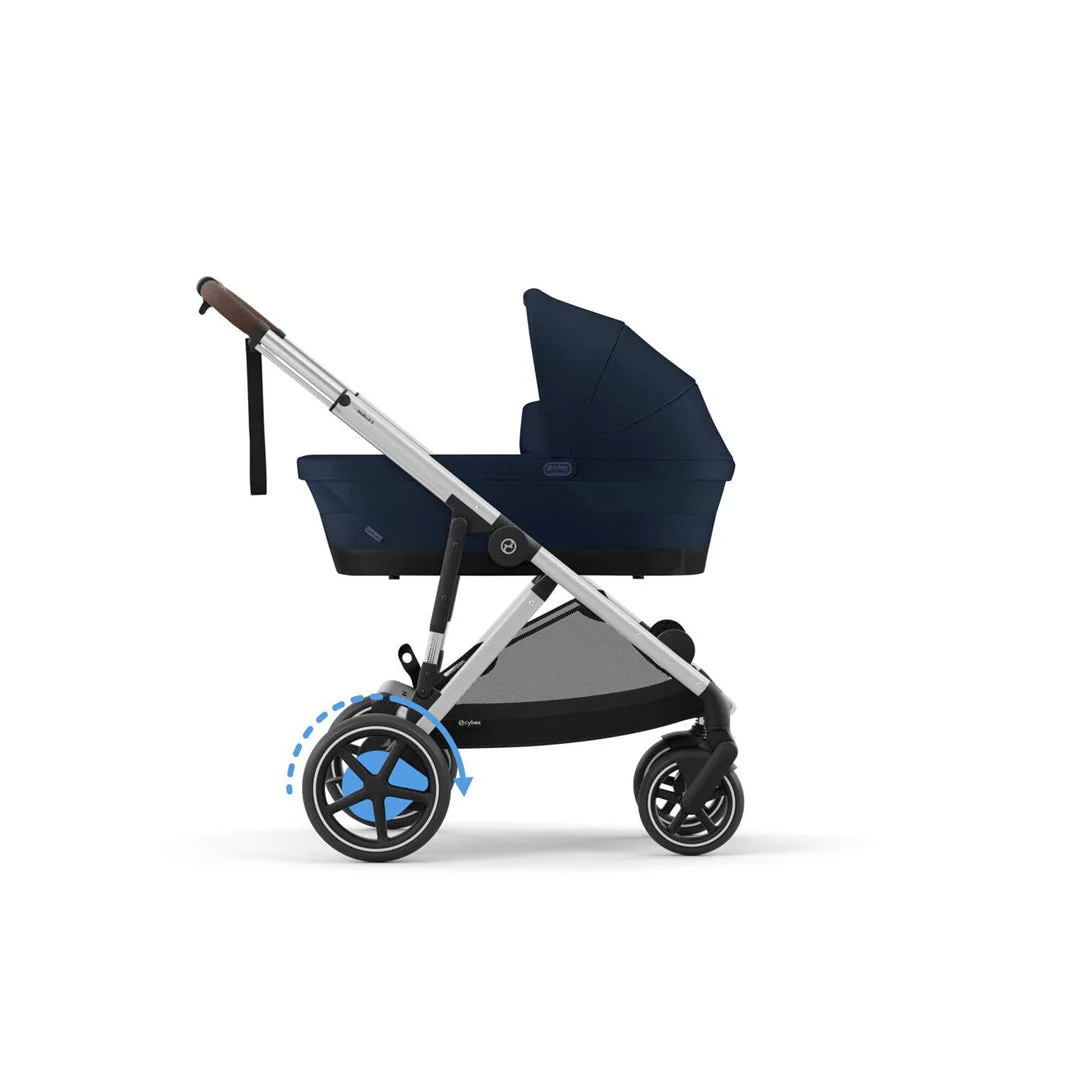Cybex E - Gazelle S Stroller - Silver Frame/ Ocean Blue Seat - Image 3