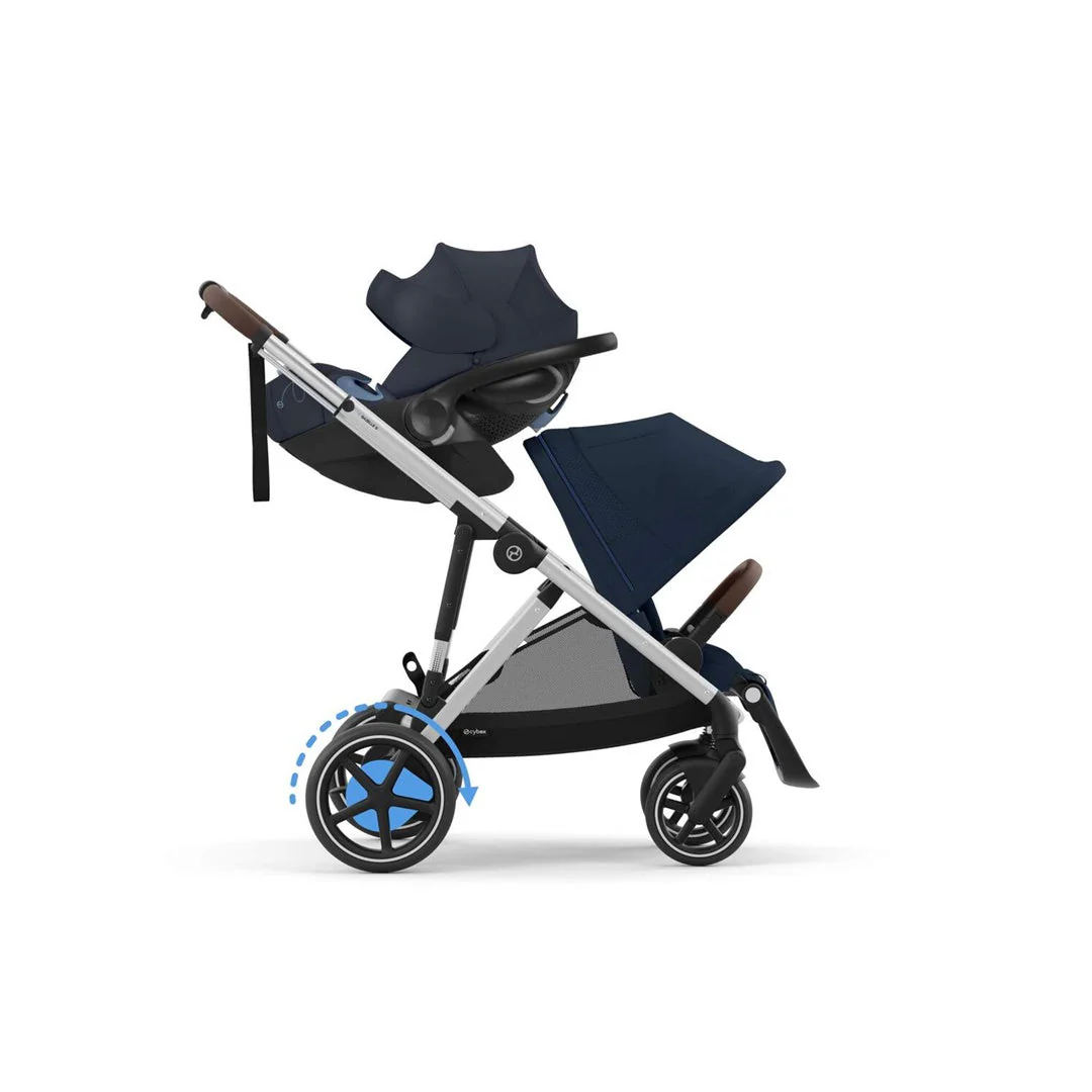 Cybex E - Gazelle S Stroller - Silver Frame/ Ocean Blue Seat - Image 5