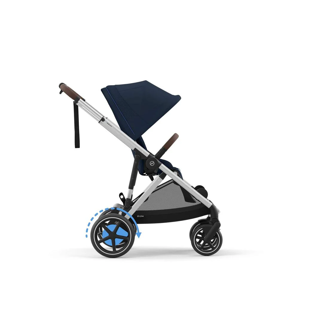 Cybex E - Gazelle S Stroller - Silver Frame/ Ocean Blue Seat - Image 7