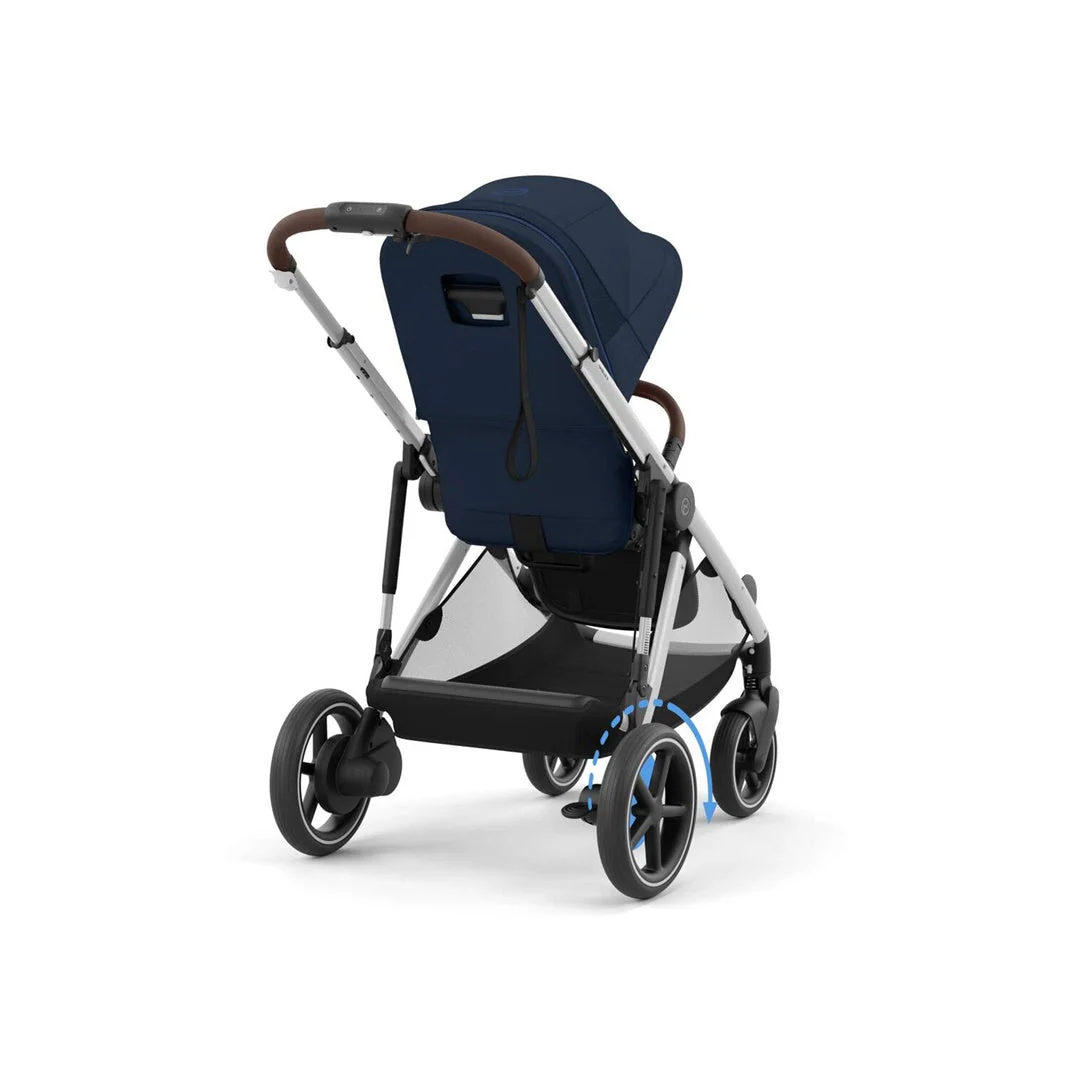 Cybex E - Gazelle S Stroller - Silver Frame/ Ocean Blue Seat - Image 8