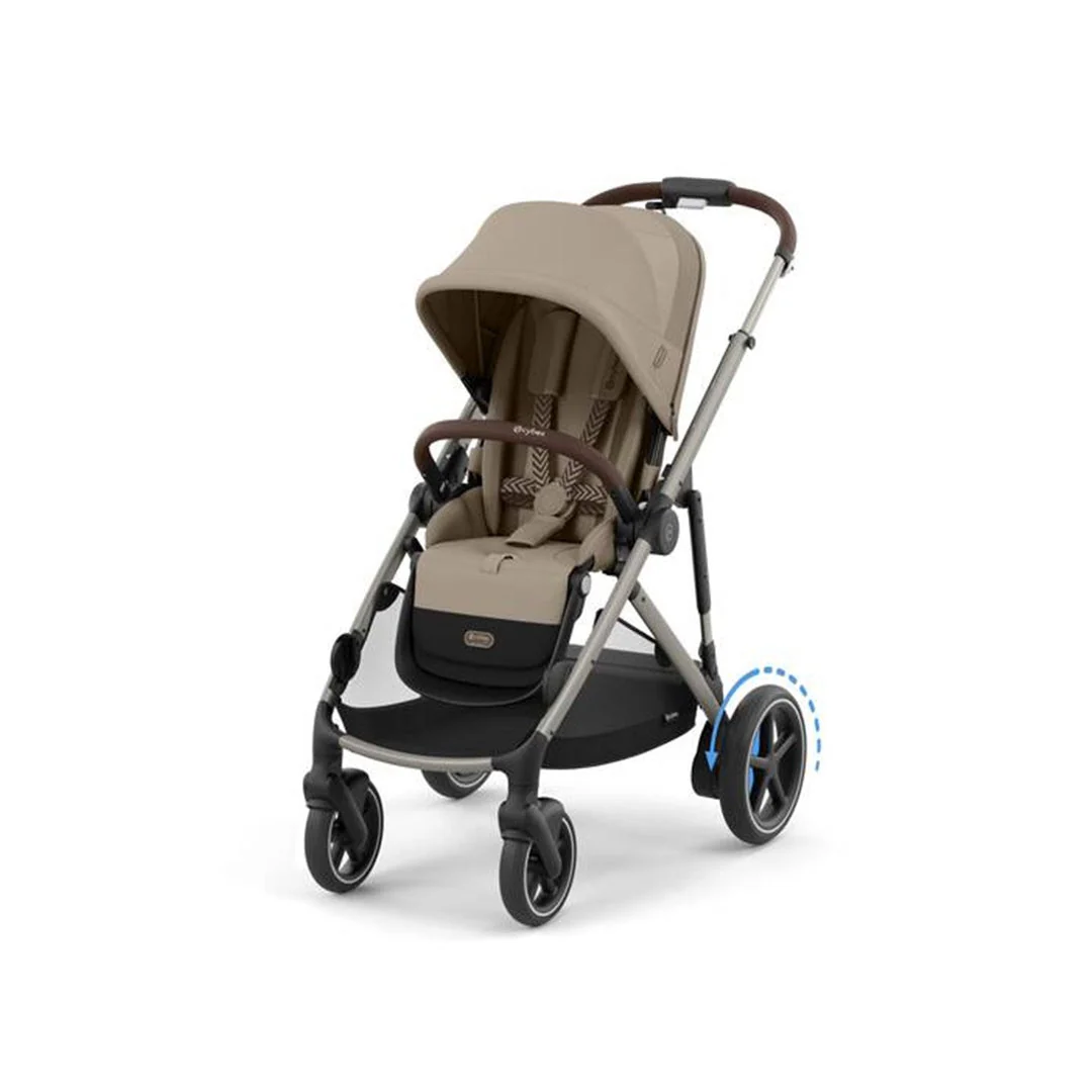 Cybex E - Gazelle S Stroller - Taupe Frame/ Almond Beige Seat - Image 3