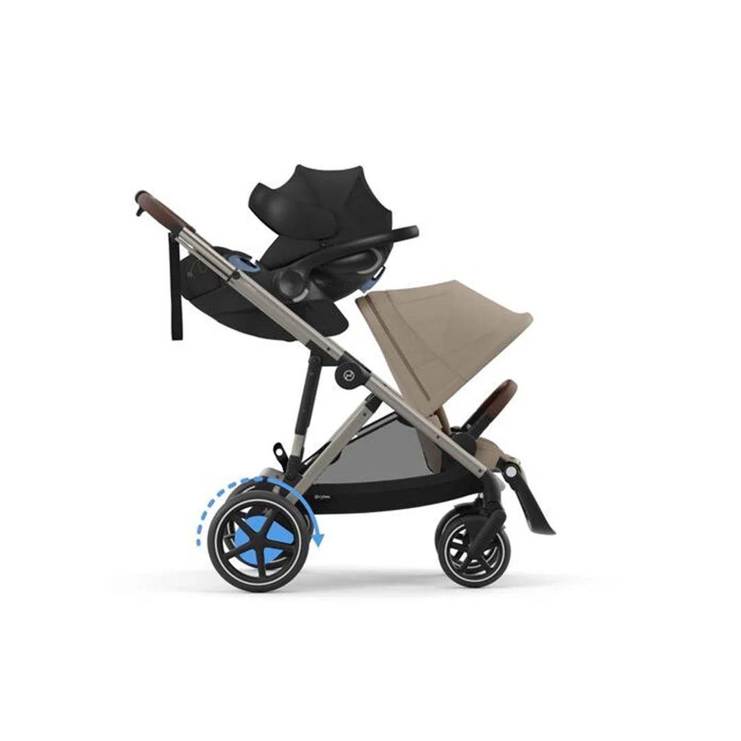 Cybex E - Gazelle S Stroller - Taupe Frame/ Almond Beige Seat - Image 4