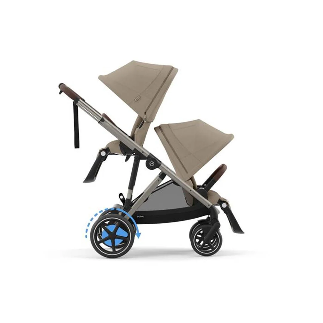 Cybex E - Gazelle S Stroller - Taupe Frame/ Almond Beige Seat - Image 5