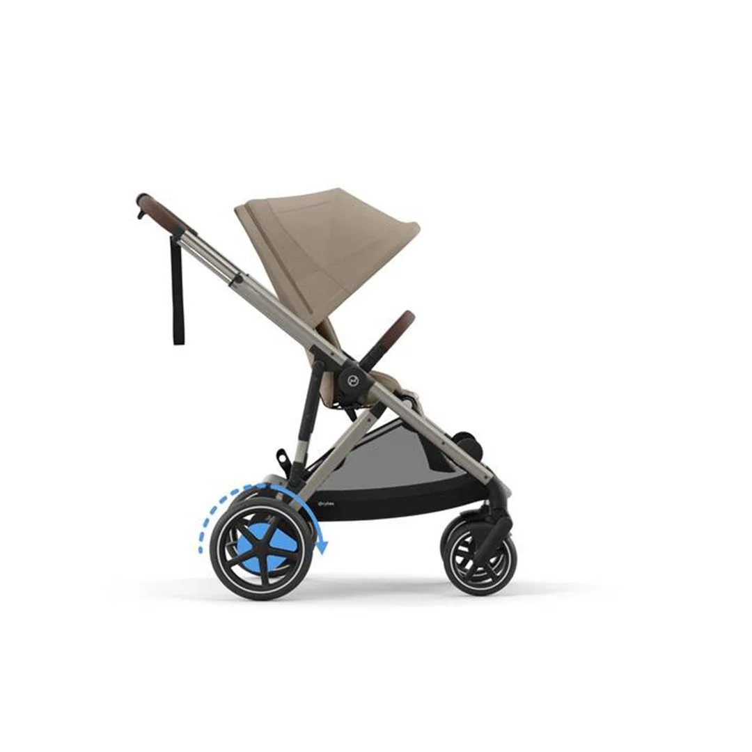 Cybex E - Gazelle S Stroller - Taupe Frame/ Almond Beige Seat - Image 6