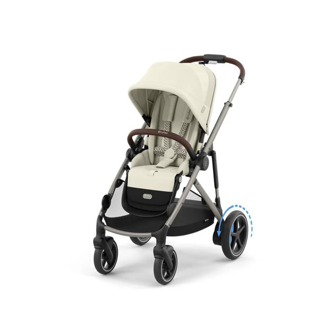 Cybex E - Gazelle S Stroller - Taupe Frame/ Seashell Beige Seat - Image 4