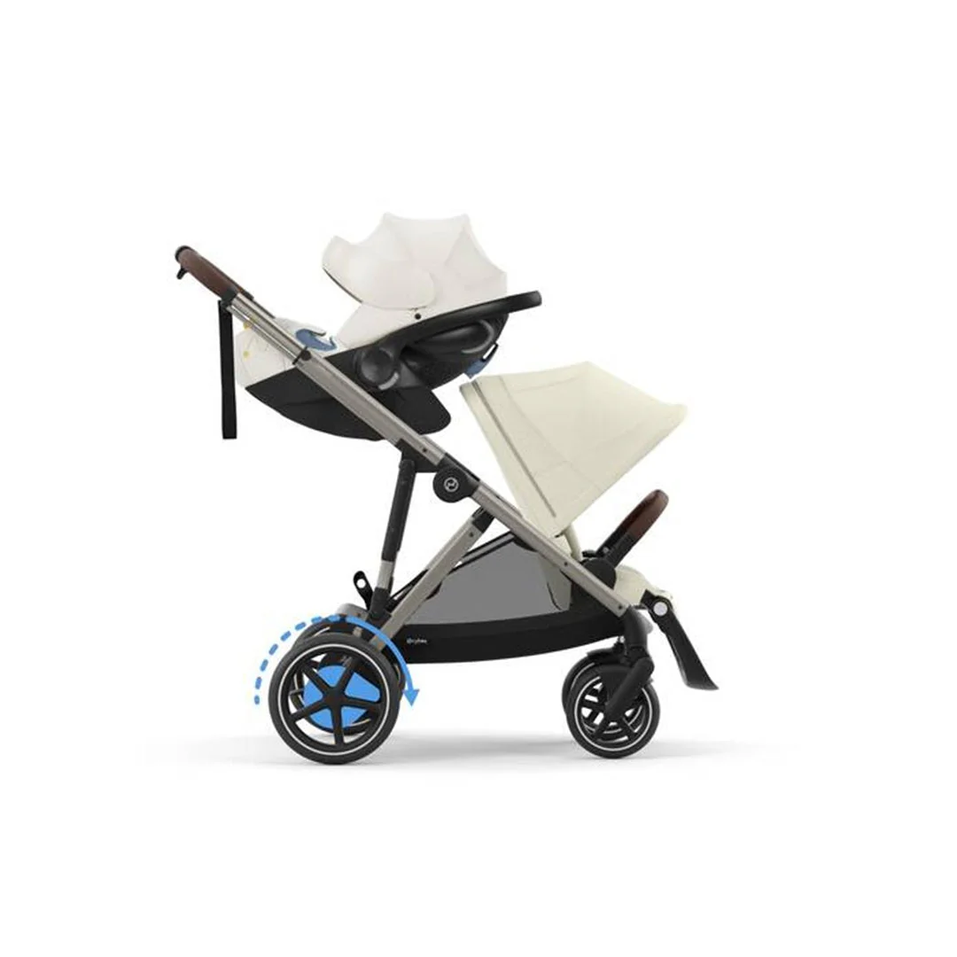 Cybex E - Gazelle S Stroller - Taupe Frame/ Seashell Beige Seat - Image 5