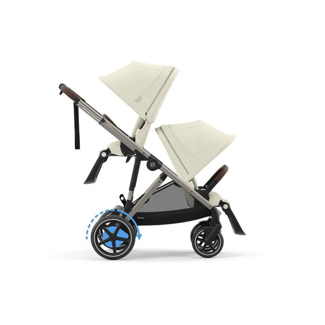 Cybex E - Gazelle S Stroller - Taupe Frame/ Seashell Beige Seat - Image 6