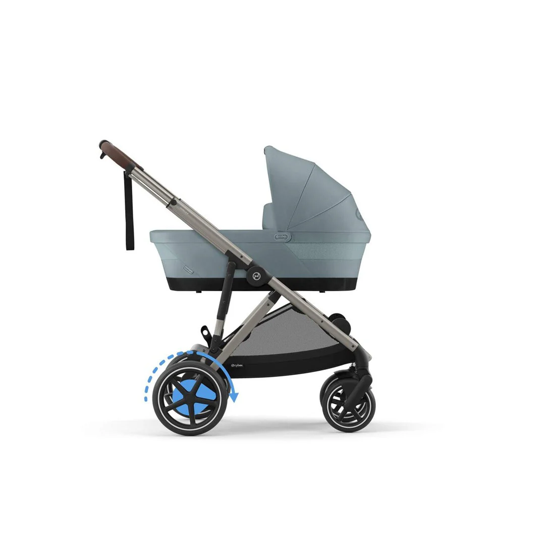 Cybex E - Gazelle S Stroller - Taupe Frame/ Stormy Blue Seat - Image 3
