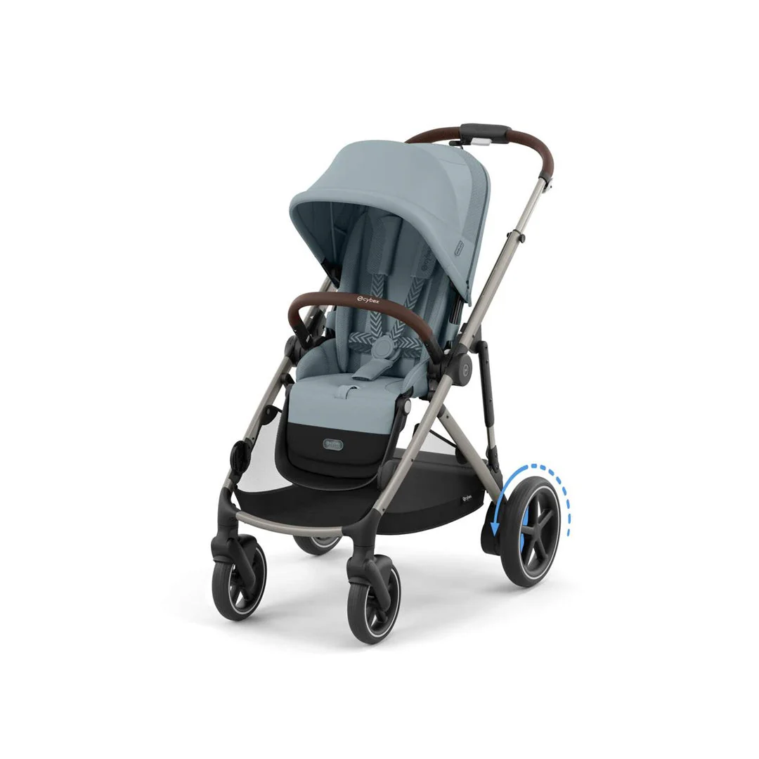 Cybex E - Gazelle S Stroller - Taupe Frame/ Stormy Blue Seat - Image 4