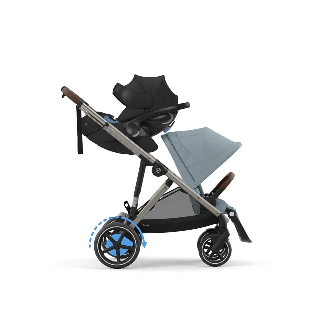 Cybex E - Gazelle S Stroller - Taupe Frame/ Stormy Blue Seat - Image 5