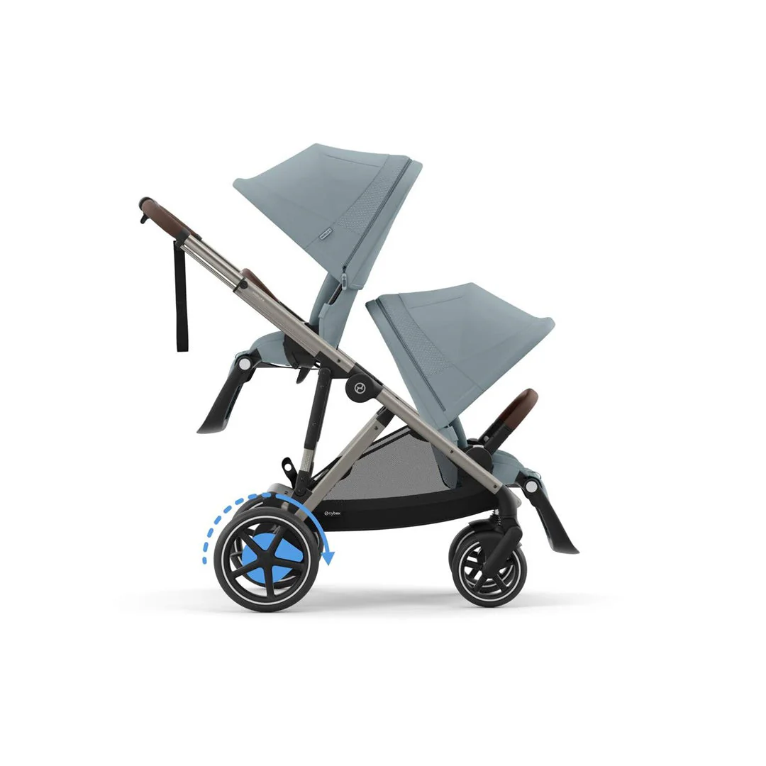 Cybex E - Gazelle S Stroller - Taupe Frame/ Stormy Blue Seat - Image 6