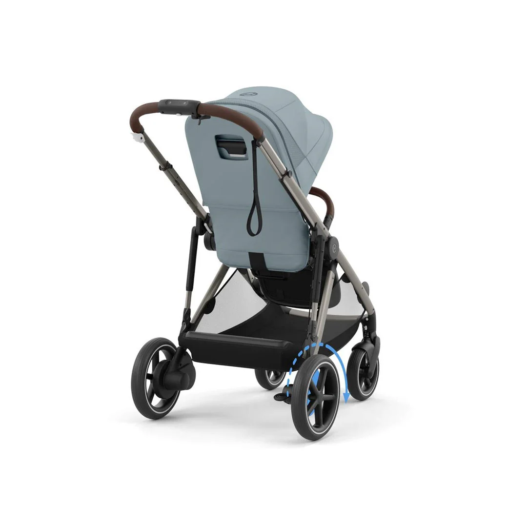Cybex E - Gazelle S Stroller - Taupe Frame/ Stormy Blue Seat - Image 7