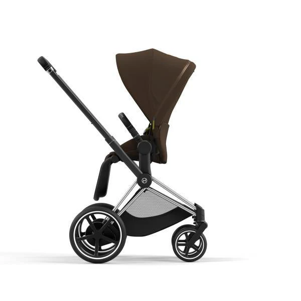 Cybex E-Priam 2 Stroller - Chrome/Black Frame and Khaki Green Seat Pack - Image 4