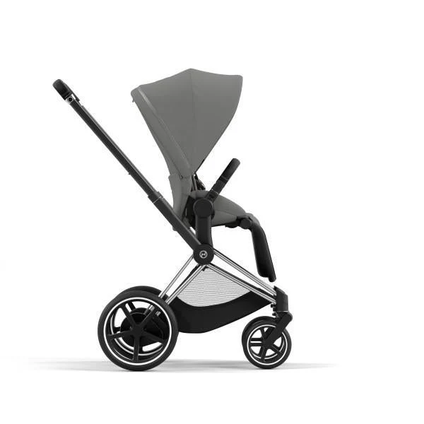 Cybex E-Priam 2 Stroller - Chrome/Black Frame and Soho Grey Seat Pack - Image 3