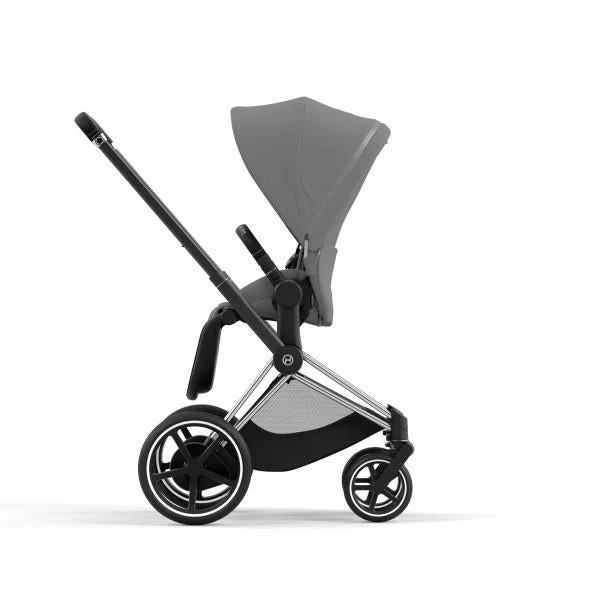 Cybex E-Priam 2 Stroller - Chrome/Black Frame and Soho Grey Seat Pack - Image 4