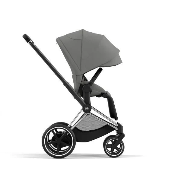 Cybex E-Priam 2 Stroller - Chrome/Black Frame and Soho Grey Seat Pack - Image 5