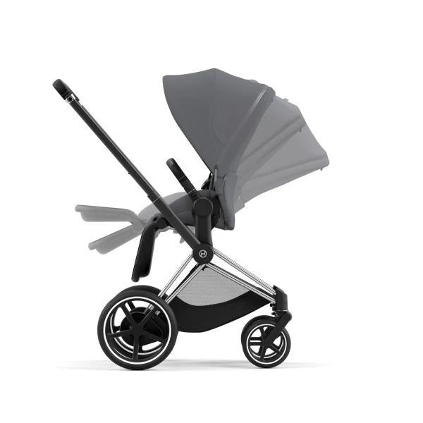 Cybex E-Priam 2 Stroller - Chrome/Black Frame and Soho Grey Seat Pack - Image 6