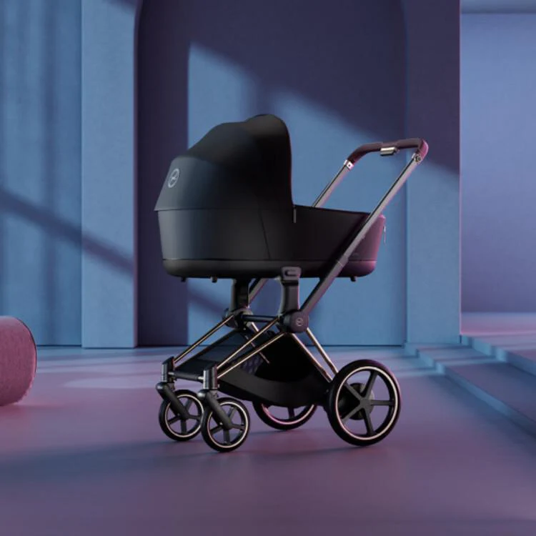 Cybex E-Priam 2 Stroller - Chrome/Black Frame + Deep Black Seat Pack - Image 14