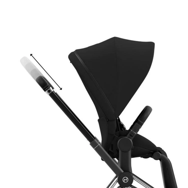 Cybex E-Priam 2 Stroller - Chrome/Black Frame + Deep Black Seat Pack - Image 8
