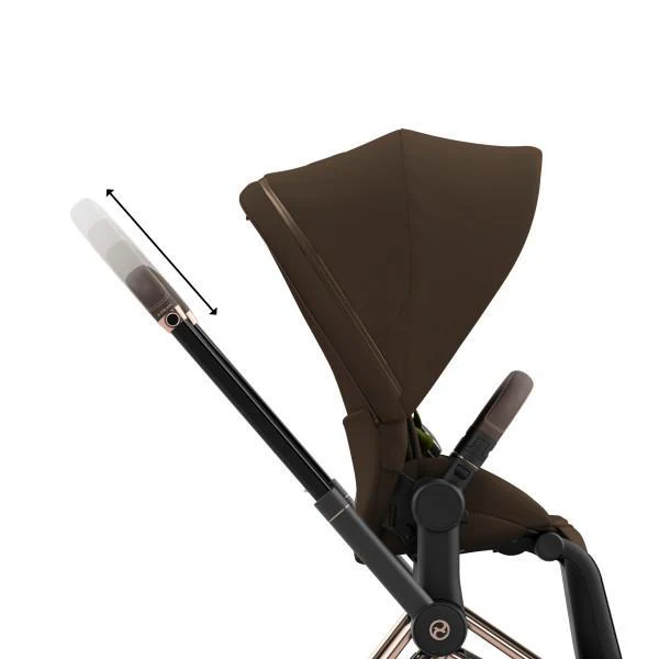 Cybex E-Priam 2 Stroller - Rose Gold/Brown Frame and Khaki Green Seat Pack - Image 7