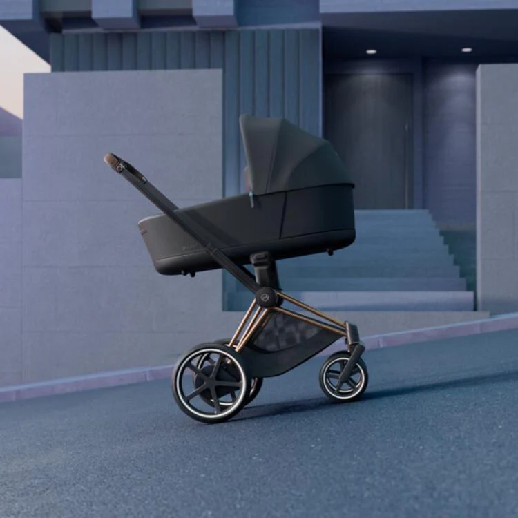 Cybex E-Priam 2 Stroller - Rose Gold/Brown Frame and Nautical Blue Seat Pack - Image 13