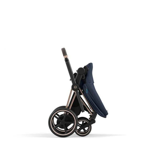 Cybex E-Priam 2 Stroller - Rose Gold/Brown Frame and Nautical Blue Seat Pack - Image 8