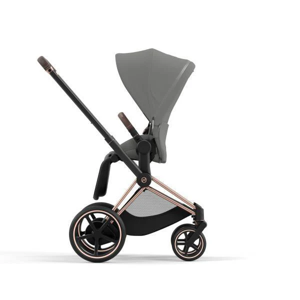Cybex E-Priam 2 Stroller - Rose Gold/Brown Frame and Soho Grey Seat Pack - Image 4