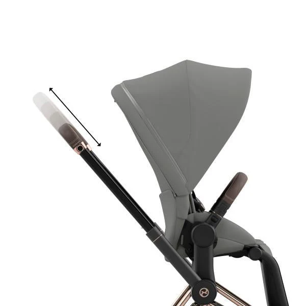 Cybex E-Priam 2 Stroller - Rose Gold/Brown Frame and Soho Grey Seat Pack - Image 7