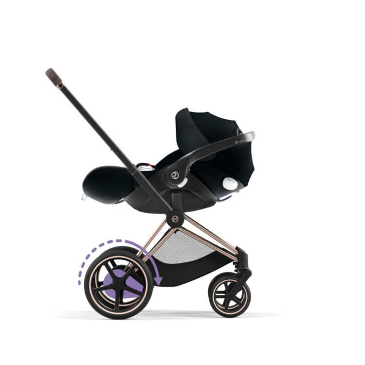 Cybex E-Priam 2 Stroller - Rose Gold/Brown Frame and Soho Grey Seat Pack - Image 9