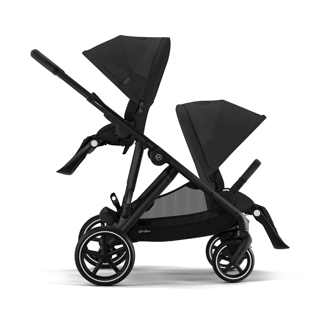 Cybex Gazelle S Single-to-Double Stroller - Black Frame / Moon Black - Image 4