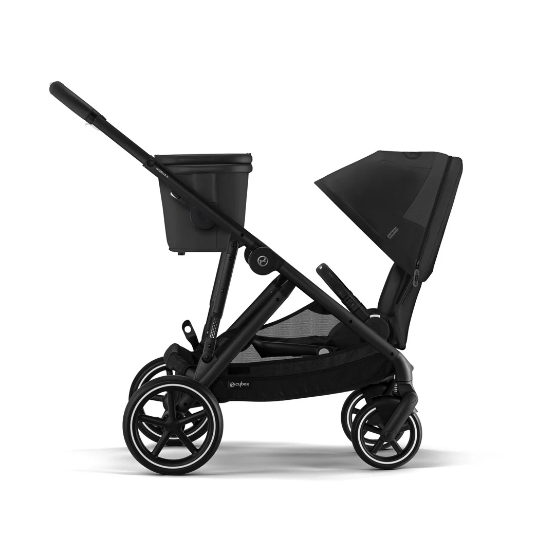 Cybex Gazelle S Single-to-Double Stroller - Black Frame / Moon Black - Image 7