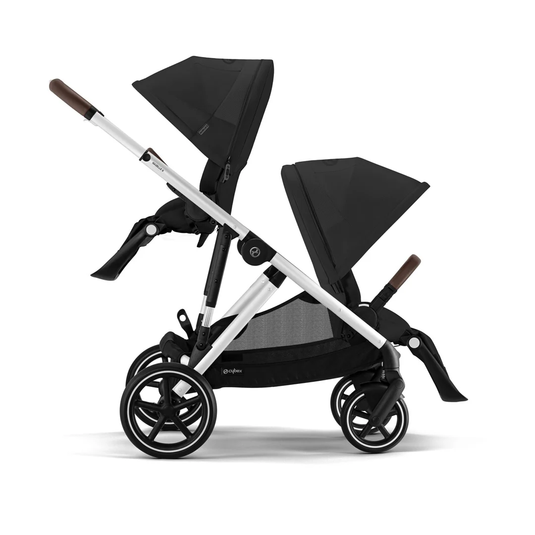 Cybex Gazelle S Single-to-Double Stroller - Silver Frame / Moon Black - Image 6