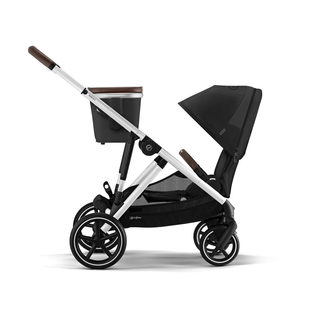 Cybex Gazelle S Single-to-Double Stroller - Silver Frame / Moon Black - Image 9