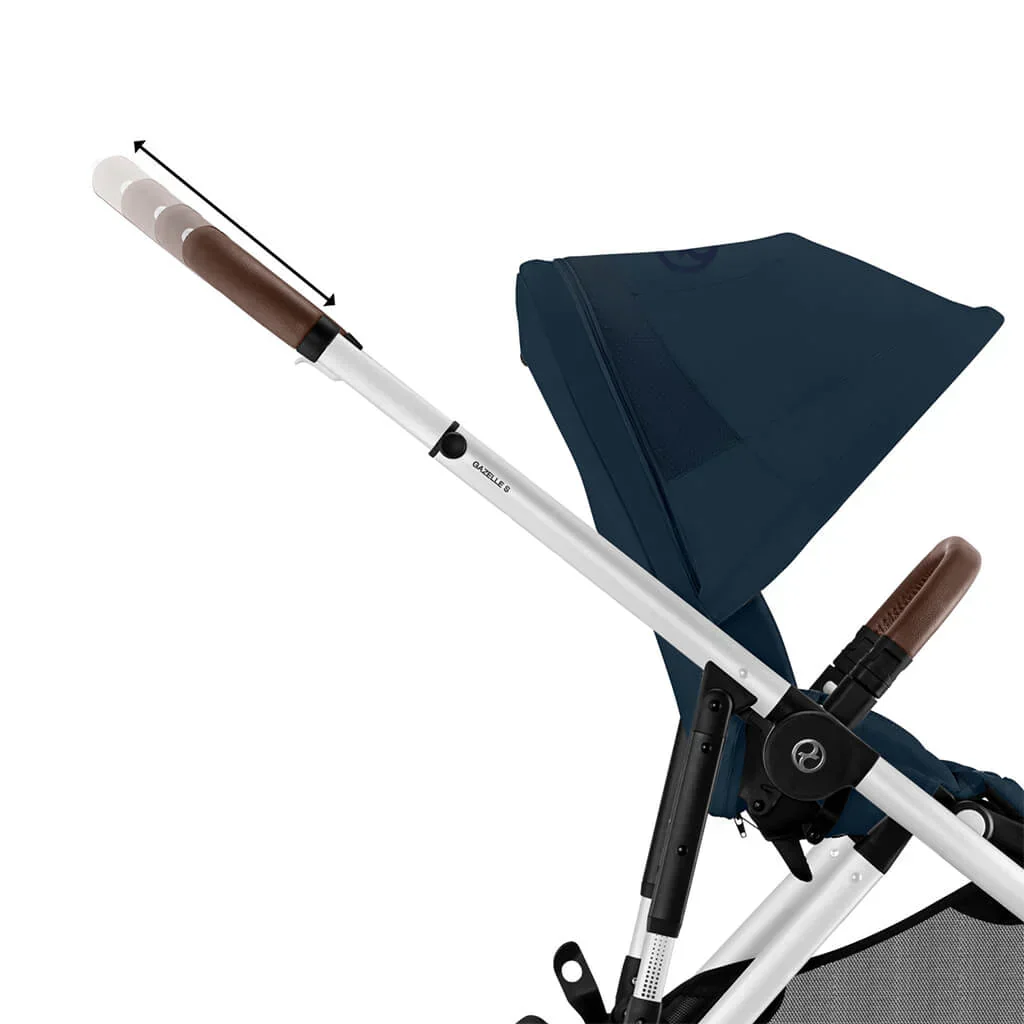 Cybex Gazelle S 2 Stroller - Silver Frame/Ocean Blue Seat - Image 4