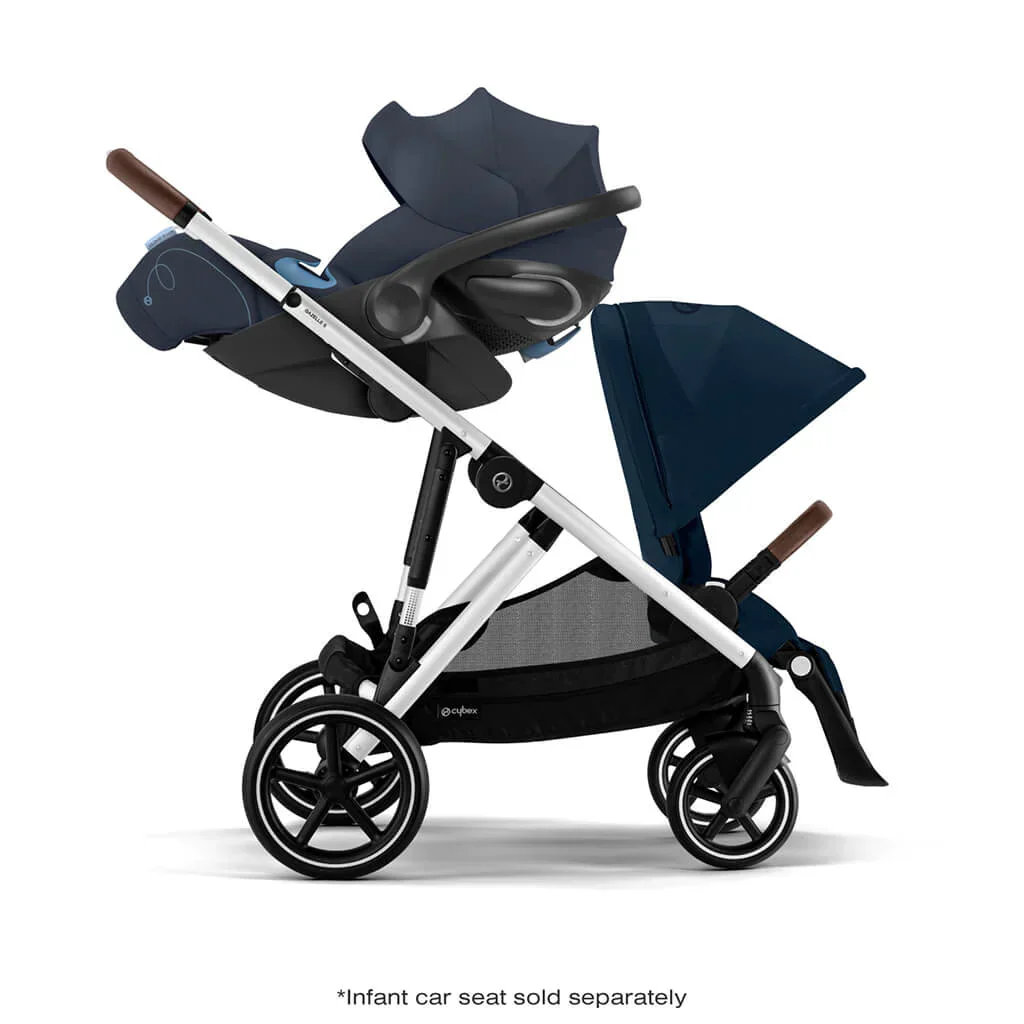 Cybex Gazelle S 2 Stroller - Silver Frame/Ocean Blue Seat - Image 5