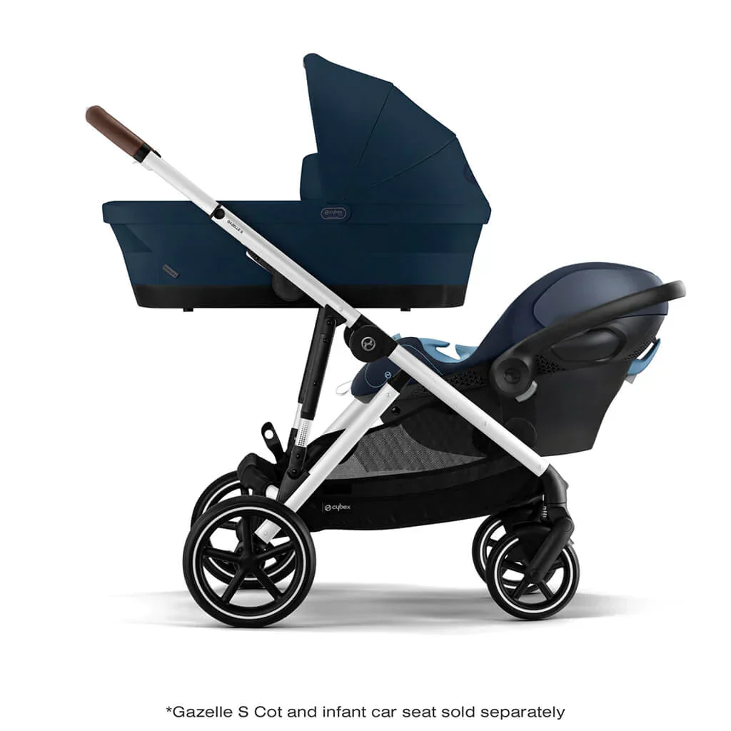 Cybex Gazelle S 2 Stroller - Silver Frame/Ocean Blue Seat - Image 6