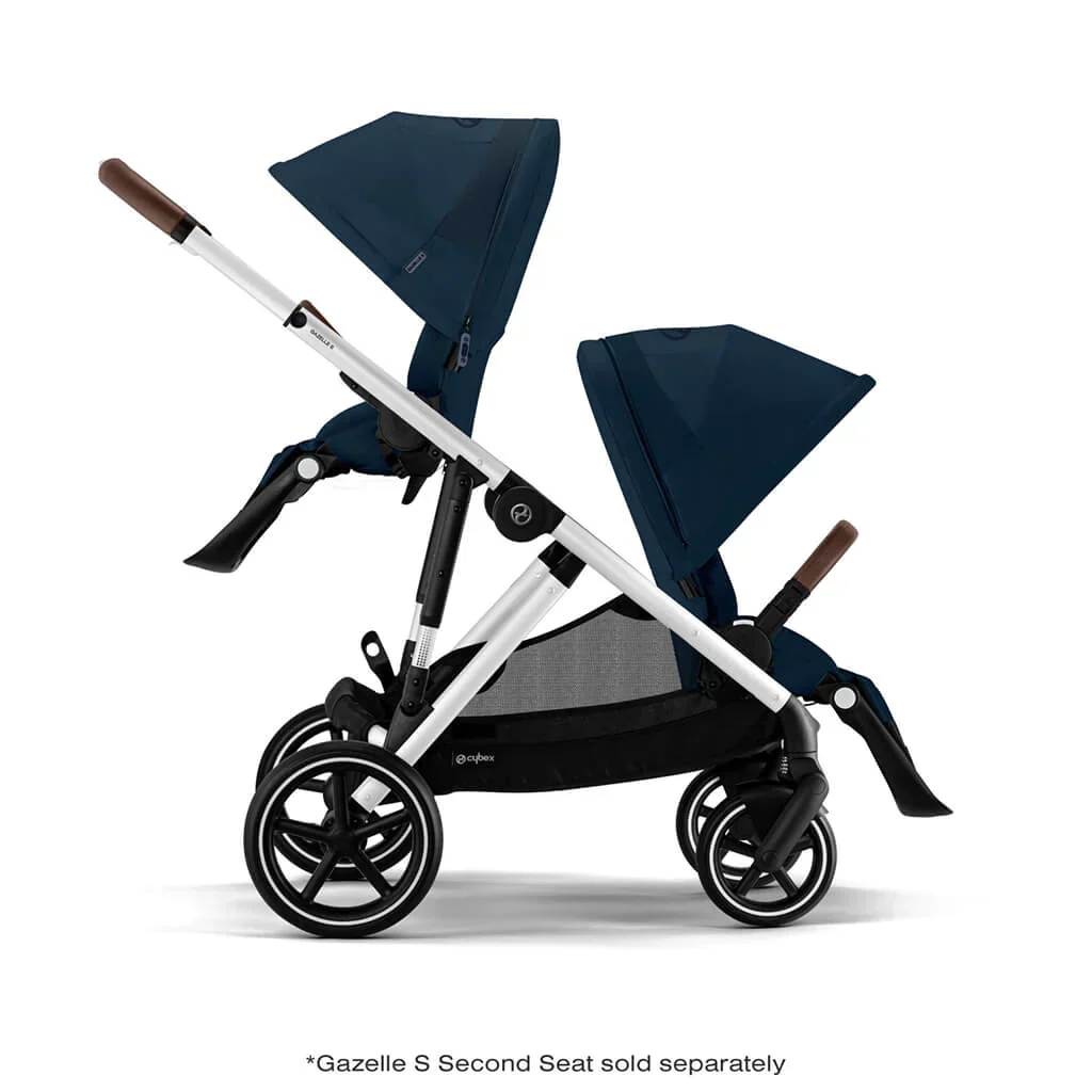 Cybex Gazelle S 2 Stroller - Silver Frame/Ocean Blue Seat - Image 7