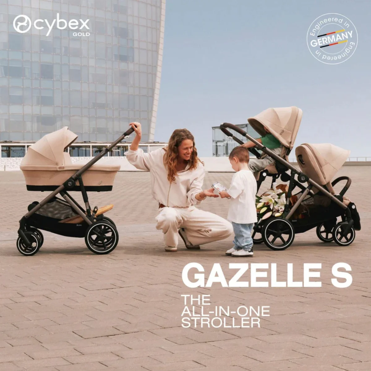 Cybex Gazelle S Single-to-Double Stroller - Silver Frame / Moon Black - Image 12