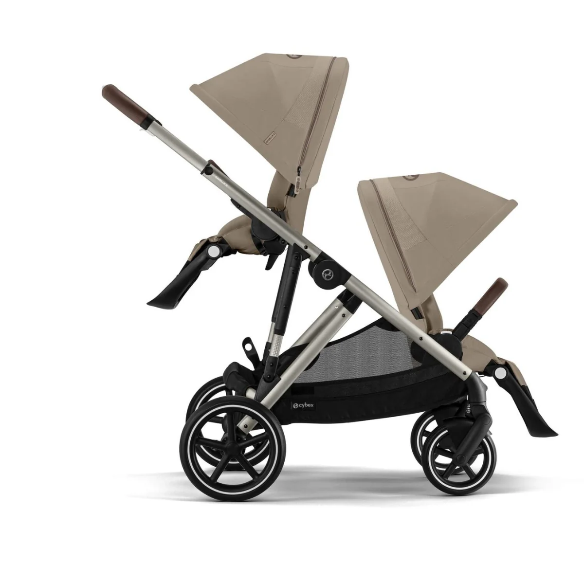 Cybex Gazelle S Single-to-Double Stroller - Taupe Frame / Almond Beige - Image 4
